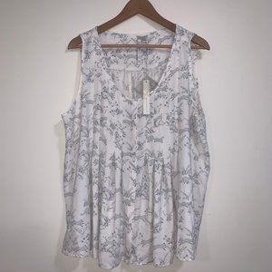 NWT LC Lauren Conrad  Fox Print Blouse XL